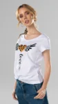 Tricou alb inima si aripi