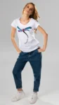 Tricou alb libelula cu catifea