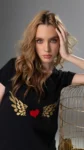 Tricou negru Inimă