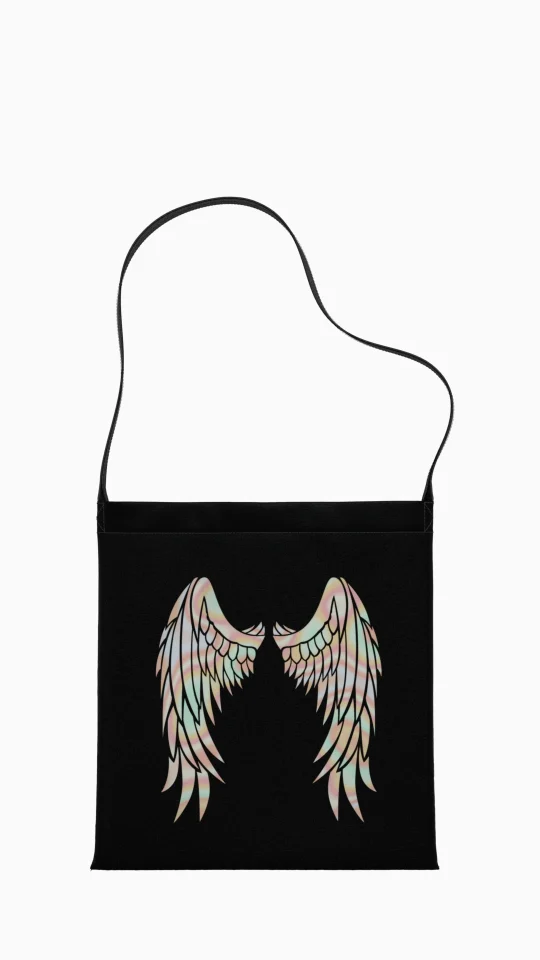 traista tote neagra aripi holografice 1